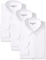 新品 [ドレスコード101]ワイシャツ 長袖 3枚セット 白 (形態安定) メンズ 綿混素材 レギュラーカラー 定番面接に最適 白シャツ イージーケア M L LL 3L 大きいサイズ 白 メンズ レギュラーカラー 3枚 日本 首周り39×裄丈82 (日本サイ