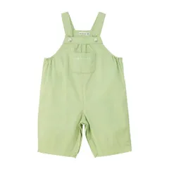 新品 [ミキハウス] WEB限定 オーバーオール 6分丈 ロゴ 無地 サロペット パンツ 綿100％ 男の子 女の子 ベビー キッズ 子供服 10-3348-687 S(70-80cm) ライトグリーン