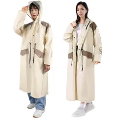 【新品】 [Xrkuu] レインコート レインポンチョ メンズ レディース バイク用 雨具 リュック対応 ロング丈 ポケット 反射テープ 二重透明レインバイザー付き 袖口ゴム 防風防水 軽量 EVA撥水加工 自転車用 アウトドア 通勤 通学 梅雨対策 台風 1