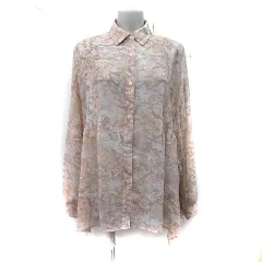 リリーブラウン Lily Brown シフォンブラウス シアー 総柄 長袖 ONE ベージュ /YI