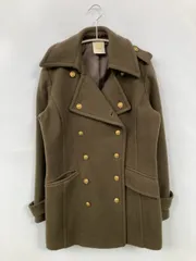 Le souk ピーコート 38 ブラウン ウール・ニット ナイロン 無地 ミドル丈 フードなし