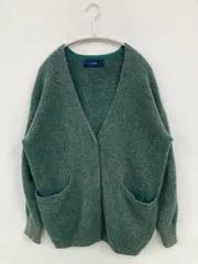 SHIPS シップス カーディガン/ボレロ グリーン ウール・ニット ナイロン 無地 ミドル丈 長袖