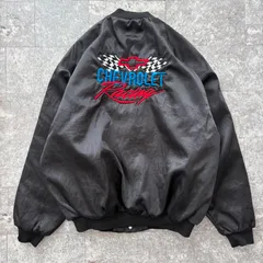 WESTARK 【USA製】 サテンスタジャン ナイロン 刺繍 Chevrolet Racing 黒 ブラック 2XL 古着