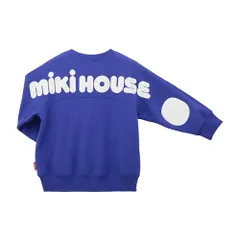 新品 [ミキハウス] WEB限定 バックロゴトレーナー スウェット 長袖 ロゴ 無地 男の子 女の子 ベビー キッズ 子供服 通園 通学 10-5624-141 100cm 青