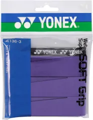 ヨネックス YONEX テニス ウェットスーパーソフトグリップ 3本入 グリップテープ ウェットタイプ 長尺対応 吸汗 厚手 クッション性 ラケット カスタマイズ 部活 試合 トレーニング  AC1363 240 ダークパープル