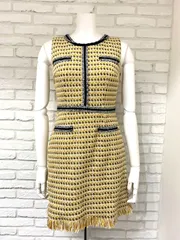 726 an アン キャバクラ ドレス ミニ ツイードラメ フリンジ タイト キャバドレス M