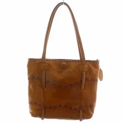 イビサ IBIZA トートバッグ ハンドバッグ レザー 皮革 ロゴ 総裏地 ペイズリー柄 茶 ブラウン /MP ■GY18