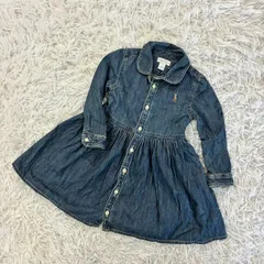 Ralph Lauren （ラルフローレン） デニムワンピース キッズ 刺繍ロゴ ベビー 85cm