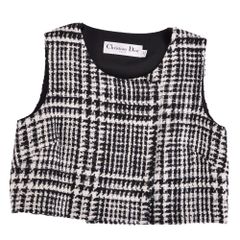 CHANEL 08C ハウンドトゥース ココマークノースリーブチュニック 
