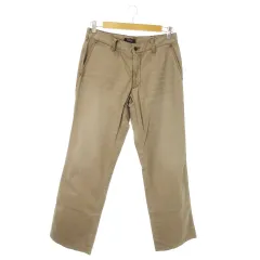 バーバリーブラックレーベル BURBERRY BLACK LABEL チノパン ストレート コットン ロゴ 73 茶 ブラウン /AO1 ■GY12