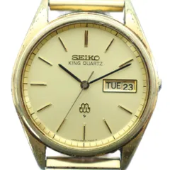 セイコー SEIKO KING QUARTZ キングクォーツ 腕時計 ウォッチ クォーツ デイデイト カレンダー付き ゴールド色 9923-702B