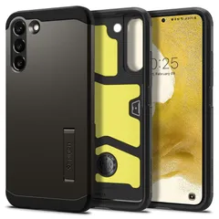 【新品】 Spigen Galaxy S22 ケース [ SC-51C | SCG13 ] 3層構造 スタンド付き 米軍MIL規格取得 カメラ保護 傷防止 衝撃吸収 ワイヤレス充電対応 タフ・アーマー ACS03992 (ガンメタル) 1