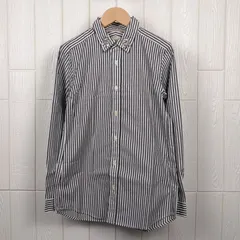 ビューティーアンドユース   BEAUTY&YOUTH 　UNITED ARROWS 　ストライプ ビジュー襟シャツ 　グレー×ホワイト 　レディース