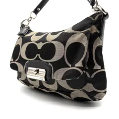 COACH y2k signature christie shoulderbag コーチ シグネチャークリスティンショルダーバッグ 型番F22302 キャンバスレザー素材 ブラックグレー