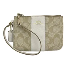 COACH(コーチ) リストレット シグネチャー柄 F52860 グレーベージュ×アイボリー レザー