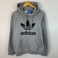 adidas Originals アディダスオリジナルス スウェットパーカー デカロゴ グレー XOサイズ 古着 ストリート スポーツMIX