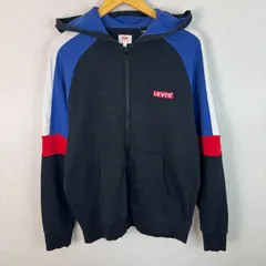 Levi's リーバイス スウェットパーカー フルジップ ブラック Mサイズ メンズ 古着 ストリート アメカジ