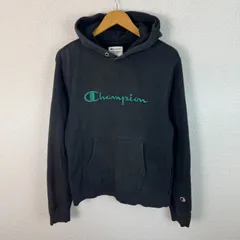 Champion チャンピオン スウェット パーカー ロゴ刺繍 ブラック XLサイズ メンズ 古着 ストリート スポーツMIX