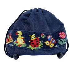 FEILER(フェイラー) ポーチ - ネイビー×マルチ 巾着型/ハイジ