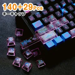 LoL ロル 暴走の凶童 ジンクス テーマ キーキャップ セットE 140+29Pcs キーボード PCつや消しクリア 感触が心地良い メカニカルキーボード 新品 誕生日 プレゼント リーグ・オブ・レジェンド Arcane（アーケイン）テーマ