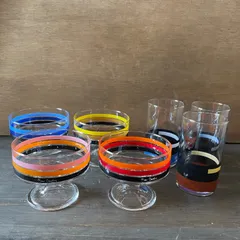 デザート皿　コンポート　グラス　レトロ　ピエールカルダン　まとめ売り　昭和　昭和レトロ　ヴィンテージ　セットのサムネイル