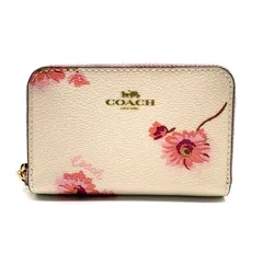 【新品✨】COACH y2k floralprint ziparound coincase コーチ フローラルプリントジップアラウンドコインケース 型番F87796 花柄 フェミニンデザイン キャンバスレザー素材 ホワイト ピンク