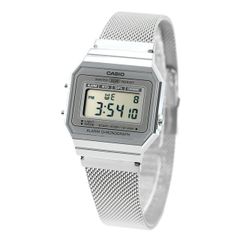 カシオ デジタル腕時計 （新品）海外モデル レトロデザイン シルバー