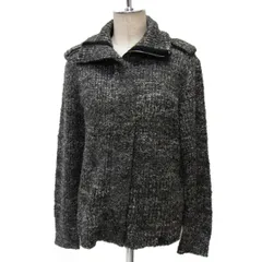 美品☆BURBERRY LONDON バーバリー ニットジャケット レディース 日本製 エポレット Wジップのサムネイル