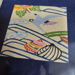 墨流しと金粉を散りばめた沖縄の和紙にてぃんさぐぬ花の歌詞 - メルカリ