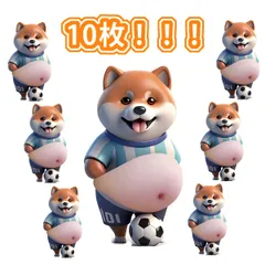 【10点セット】3D立体 柴犬・猫 ステッカー ベルベット素材 ふわふわソフト かわいい キャラクター デコレーション スマホケース ウォーターカップ 用 ご褒美 励まし シール【サッカー10点セット】