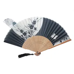 [boshiho] 扇子 ラビット レディース 竹製 レーヨン 綺麗 花柄 おしゃれ 和装小物上品 華やか 手持ち小物 プレゼント