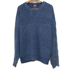 美品☆HYSTERIC GLAMOUR ヒステリックグラマー コットンニット セーター クルーネック インディゴ染め 春物