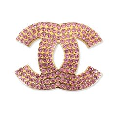 CHANEL ヴィンテージ ココマーク ラインストーン ブローチ ピンク