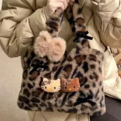 ハローキティ ヒョウ柄 ファー バッグ トートバッグ