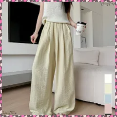 送料無料 ワイドパンツ ハイウエスト レディース ロングパンツ 楽ちんパンツ 薄手 シワ感 美脚脚長 ゆったり 着やせ ベーシック おしゃれ お出かけ オフィス 無地パンツ 春夏 カジュアルボトムス 体型カバー