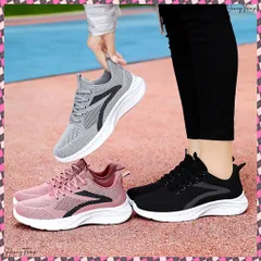 送料無料 スニーカー レースアップ ローカット靴 レディース コンフォートシューズ シンプル 歩きやすい 疲れにくい 通勤通学 スポーツ アウトドア ランニング靴 黒 カジュアルシューズ メッシュスニーカー 運動靴 ジョギング