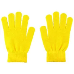 (まとめ）カラーのびのび手袋 大 黄 〔×10セット〕