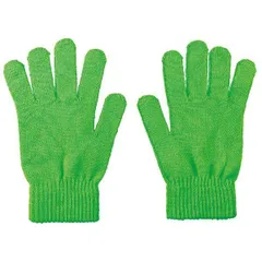 (まとめ）カラーのびのび手袋 大 蛍光グリーン 〔×10セット〕