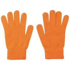 (まとめ）カラーのびのび手袋 大 蛍光オレンジ 〔×10セット〕