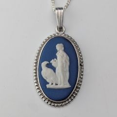 ウエッジウッド WEDGWOOD 花柄帯留め ブルー ジャスパー250周年記念