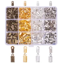 約1520個/箱 4色 3サイズ カシメ 紐留め エンドパーツ 基礎パーツ PandaHall 金具セット 手芸用品 DIY用品 副資材 アクセサリーパーツ アクセサリーキット PH 手作り雑貨 ハンドメイド 素材 材料 混合色