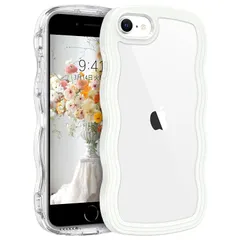 【新品】 BENTOBEN iPhone SE 第3世代 用/iPhone SE2 / iPhone8 / iPhone7 ケース クリア TPU+PC 韓国 可愛い ウェーブ ソフト 滑り止め 薄型 軽量 耐衝撃 おしゃれ スマホケース ストラップホール 1