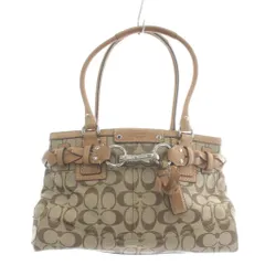 コーチ COACH ハンドバッグ トート キャンバス レザー シグネチャー 総柄 茶色 ブラウン F13065 /XZ ■GY18