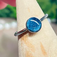 一点限り‼️ ブルー　ユニバース　宇宙　シルバーリング　フリーサイズ