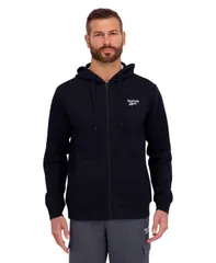 リーボック メンズ アウター パーカー・スウェット フリース パーカー Reebok Mens Regular Fleece Full Zip Hoodie Black ブラック