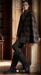 値下げ！希少！早い者勝ち！【未使用品】Loro Piana ロロピアーナ 最高級 ロングブーツ スエード ファー 37 手刺繍 ネイビー系　L048