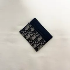 ディオール オブリーク ジャカード カード 財布 ベージュ&ブラック