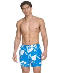 カルバンクライン メンズ 水着 ハーフパンツ・ショーツ Calvin Klein Mens Core Euro RegularFit QuickDry 5 Swim Trunks with Compression Short Liner Blue Multi