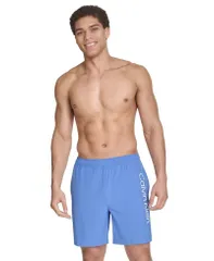 カルバンクライン メンズ 水着 ハーフパンツ・ショーツ Calvin Klein Mens RegularFit QuickDry 5 Swim Trunks with Compression Short Liner Medium Blue ブルー