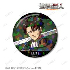 [신품/공식] 진격의 거인_신작 리바이 싸움 후에 ver. 76mm 홀로그램 캔 배지 공식 상품 colleize